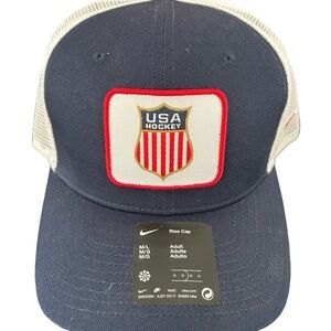 Nike USA Hockey Navy and White Cap